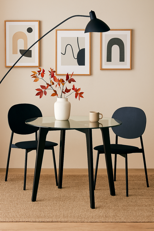 Charlie glass dining round table 40"