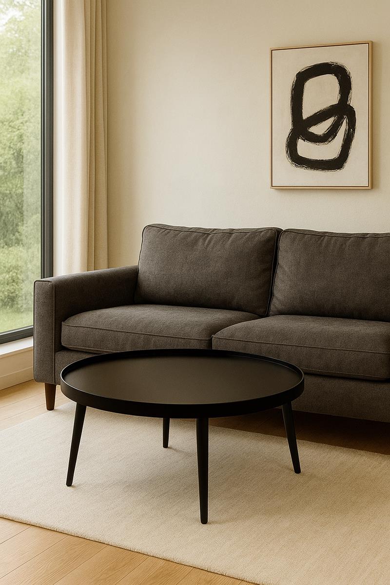 Greta 35" round coffee table black