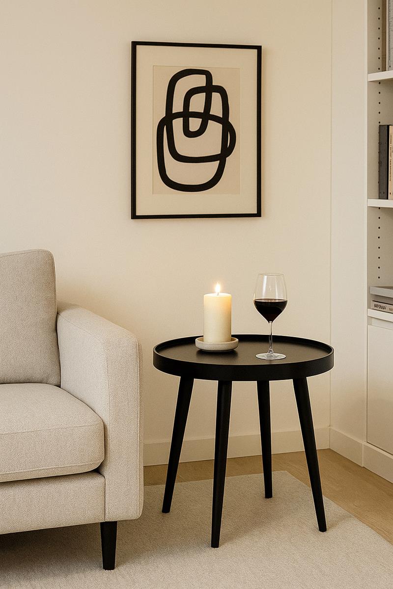 Greta 20" round side table black