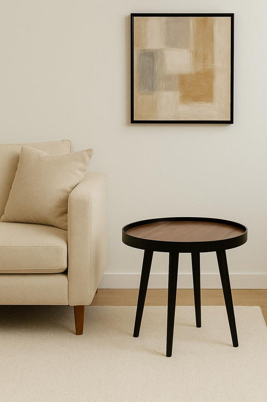 Greta 20" round side table walnut