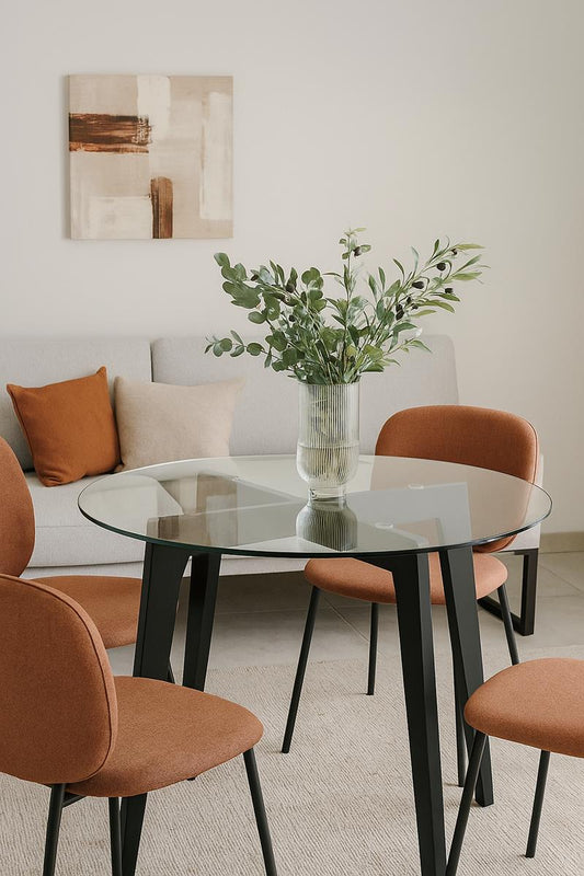Charlie glass dining round table 32"